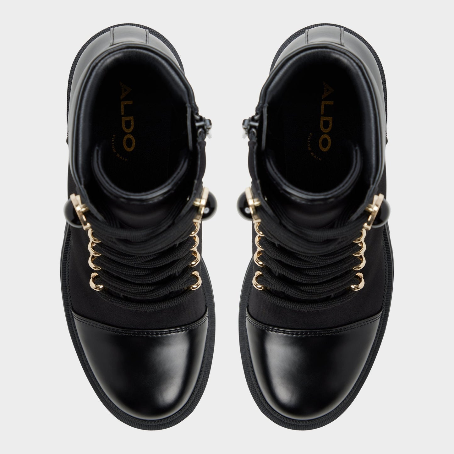 Mariettia in Black - Lace-up boot, Lug sole Aldo Black