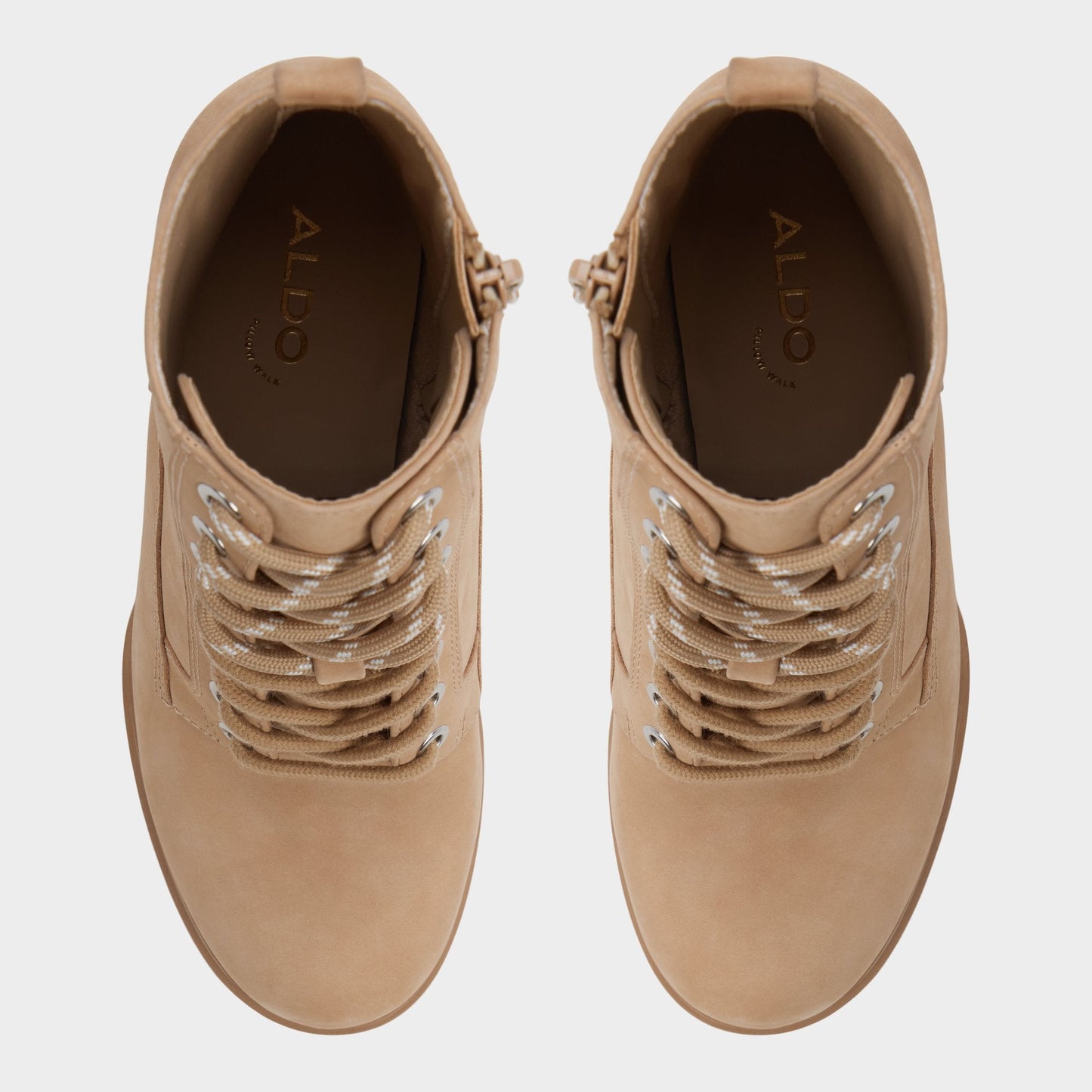 Rebelliously in Medium Beige - Combat ankle boot, Lug sole Aldo Medium Beige