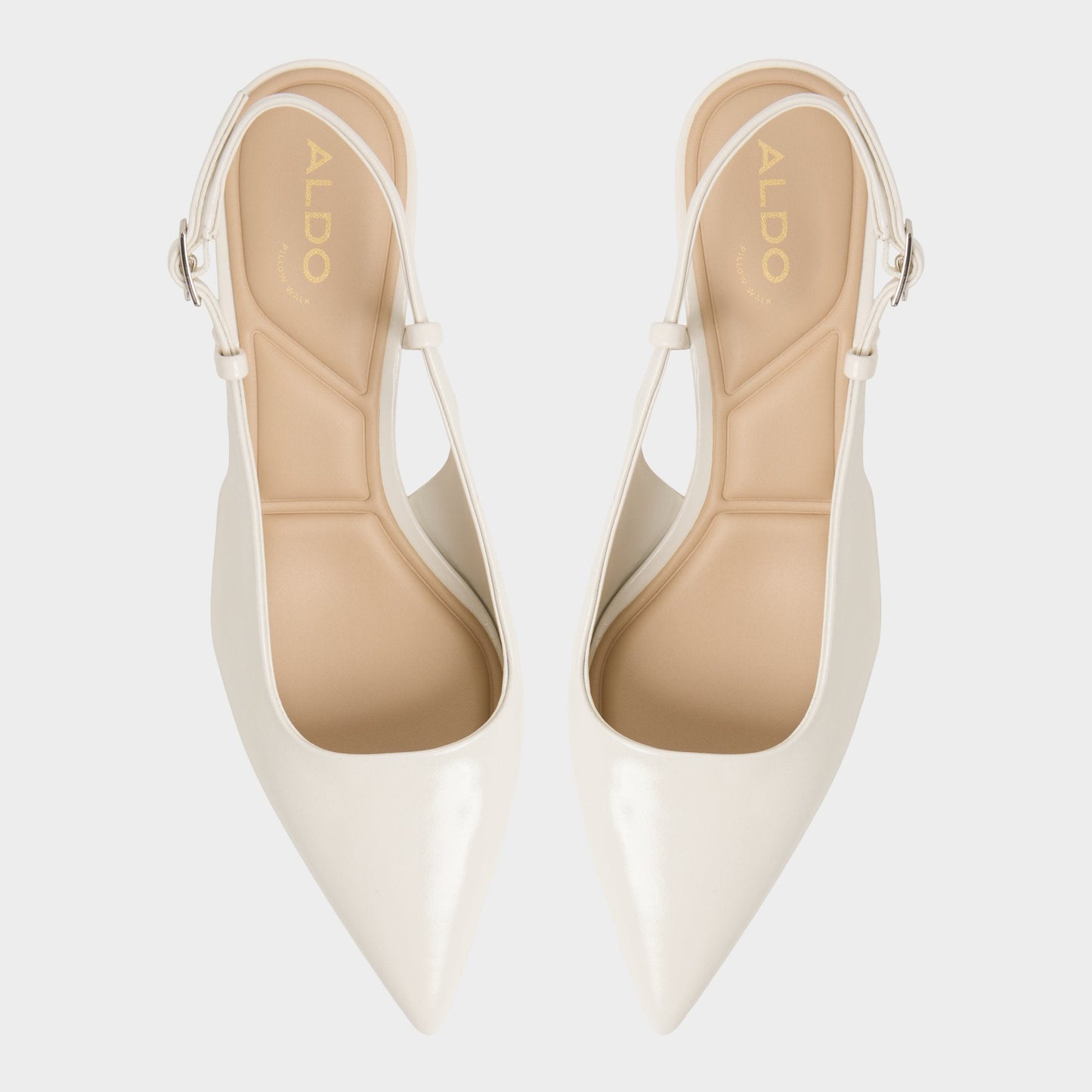 Adan in White Bone - Slingback heel, Kitten heel Aldo White/bone