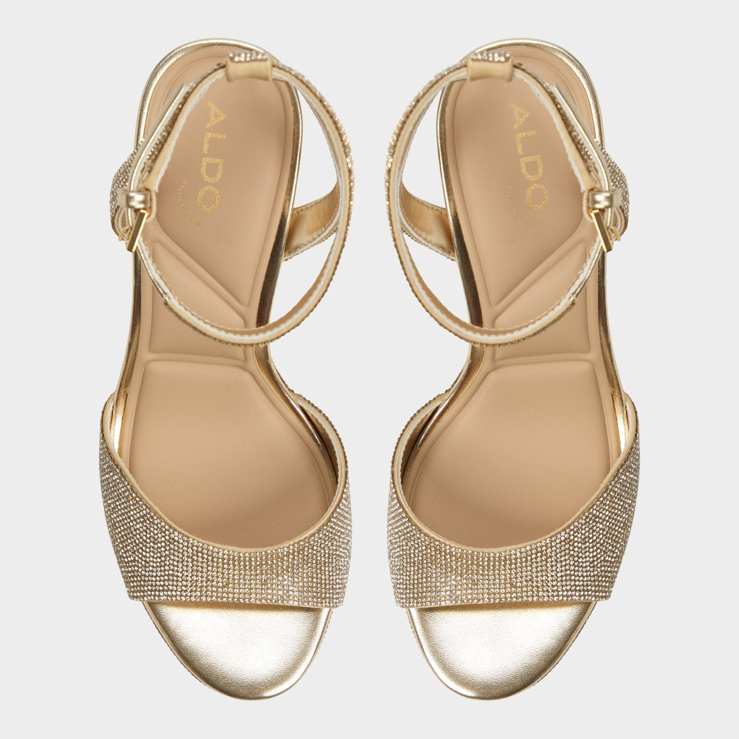 Alluring Champagne Women's Strappy sandals - Strappy heeled sandal, Platform Aldo Champagne