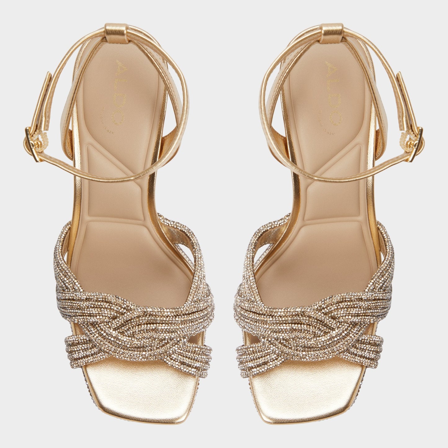 Shimma Gold Women's Iridescent metallics - Strappy heeled sandal, Platform Aldo Gold