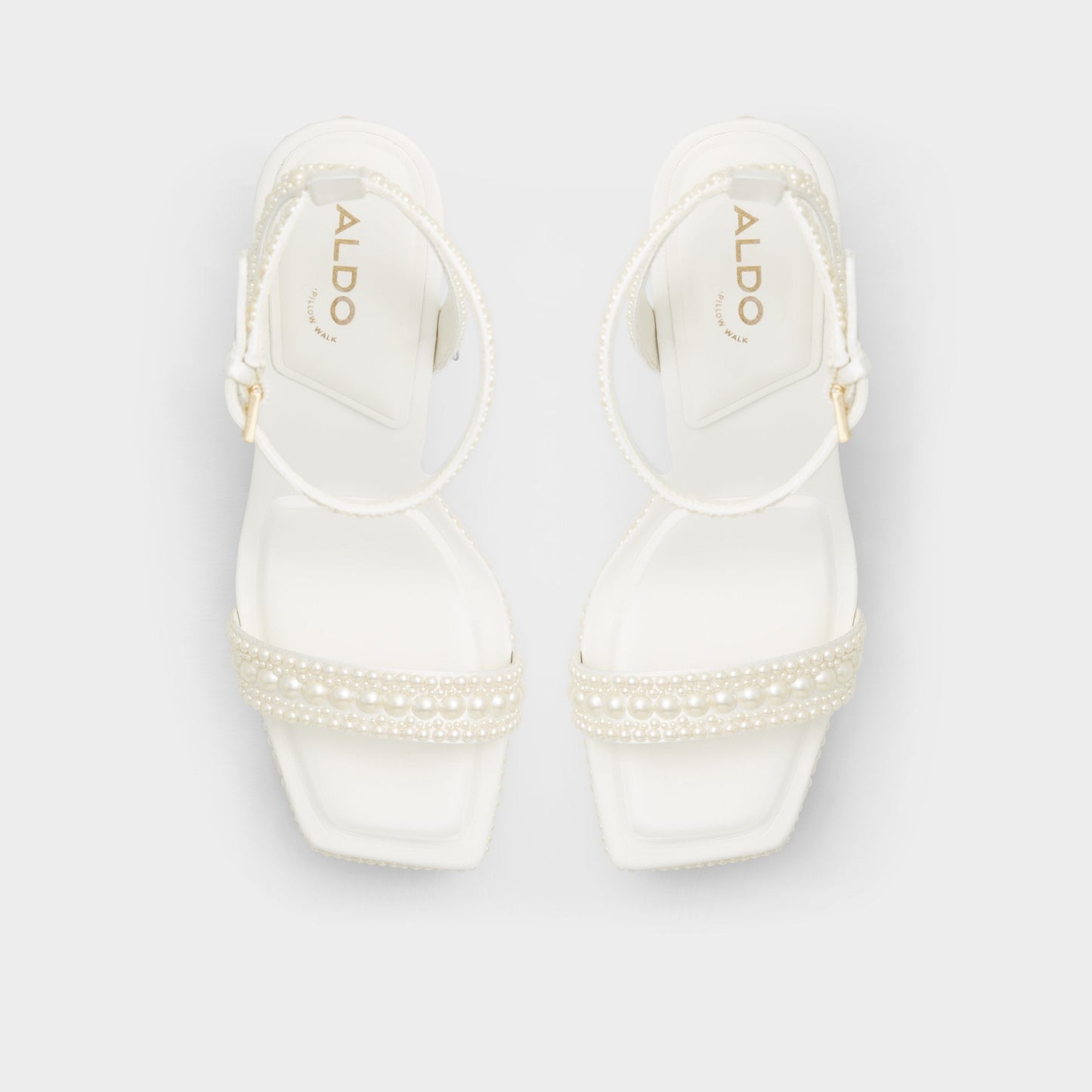Lulu White Women's Strappy sandals - Strappy heeled sandal, Block heel Aldo White