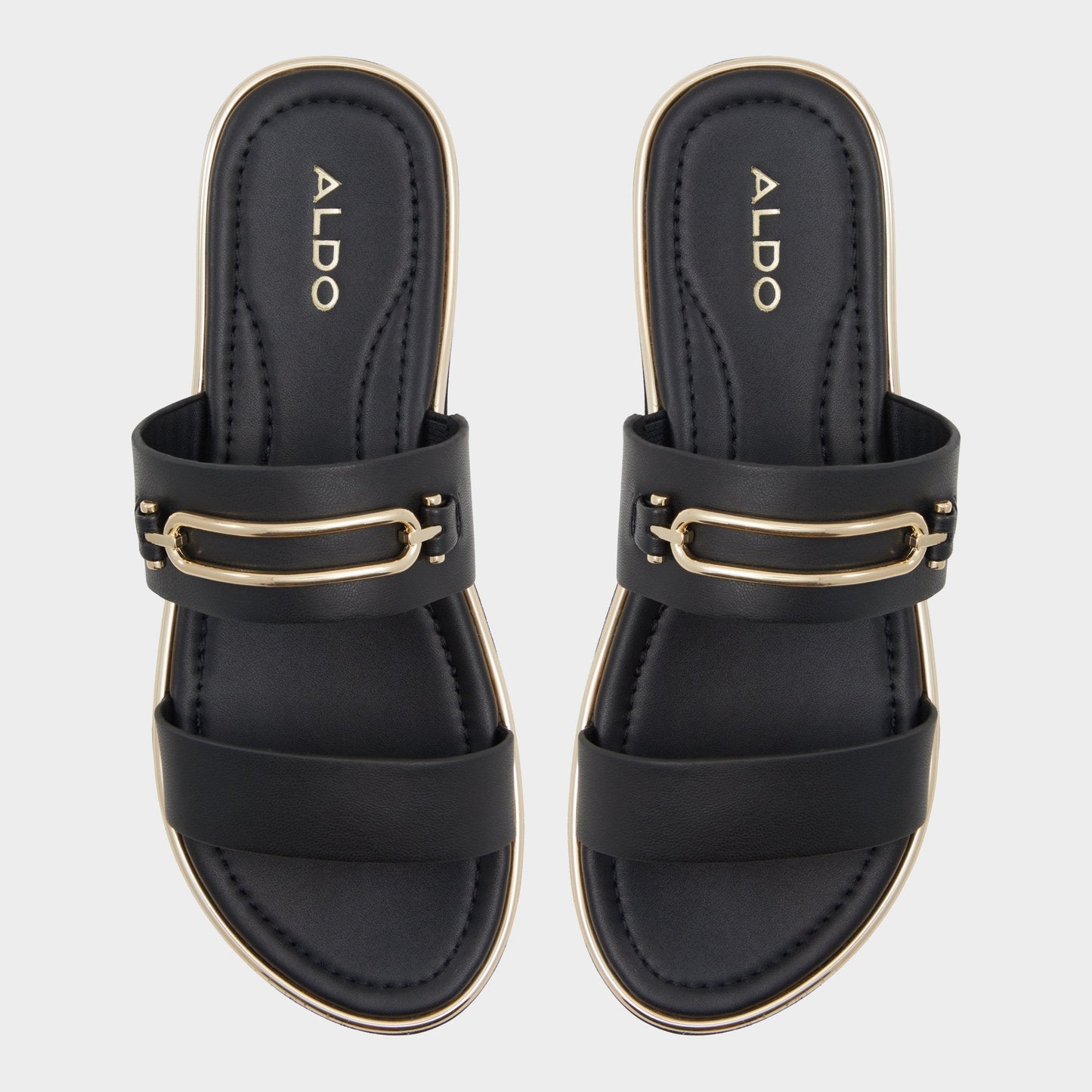 Lagoon Other Black Women's Strappy sandals - Strappy flat sandal, Footbed sandal Aldo Other black