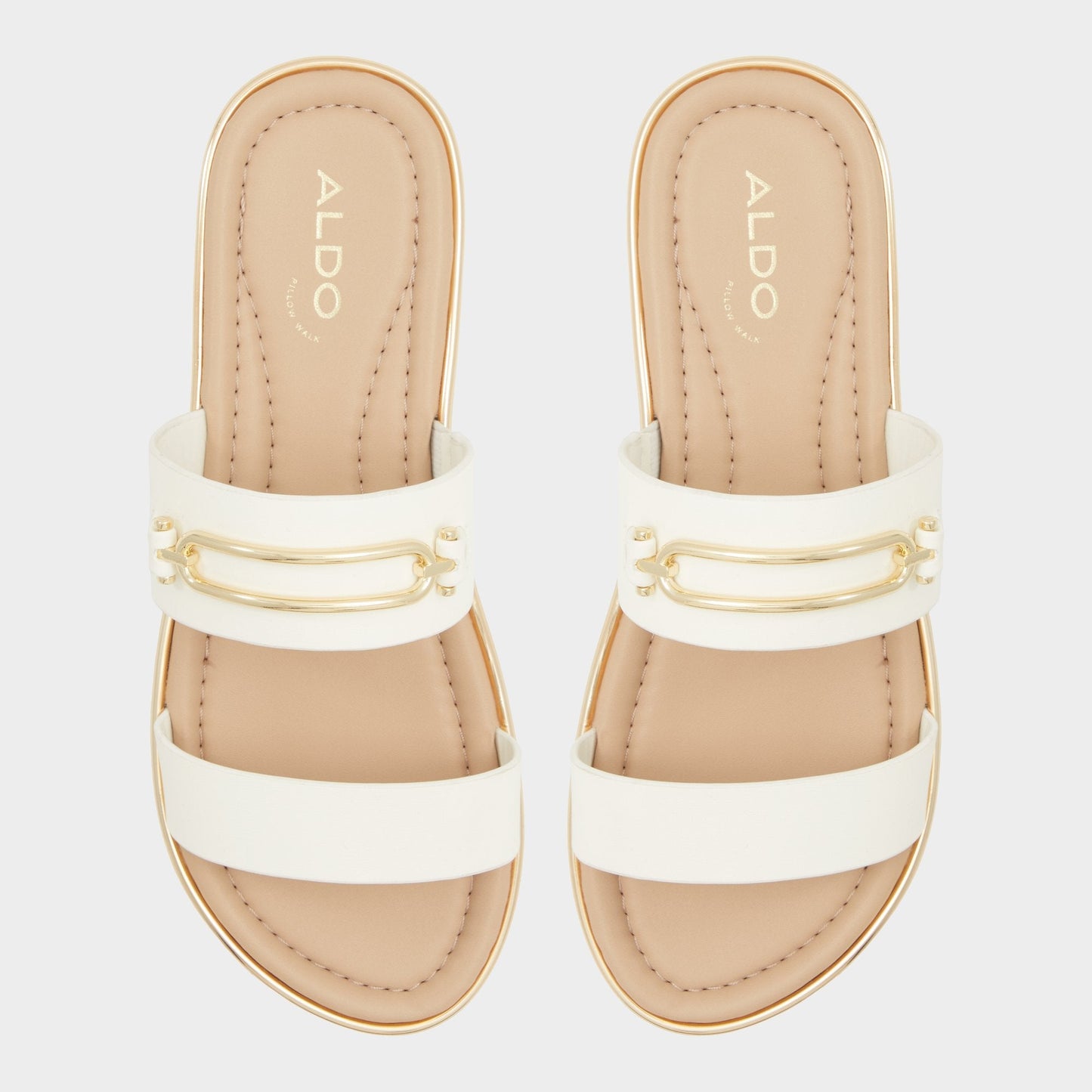 Lagoon White Women's Strappy sandals - Slide sandal, Footbed sandal Aldo White