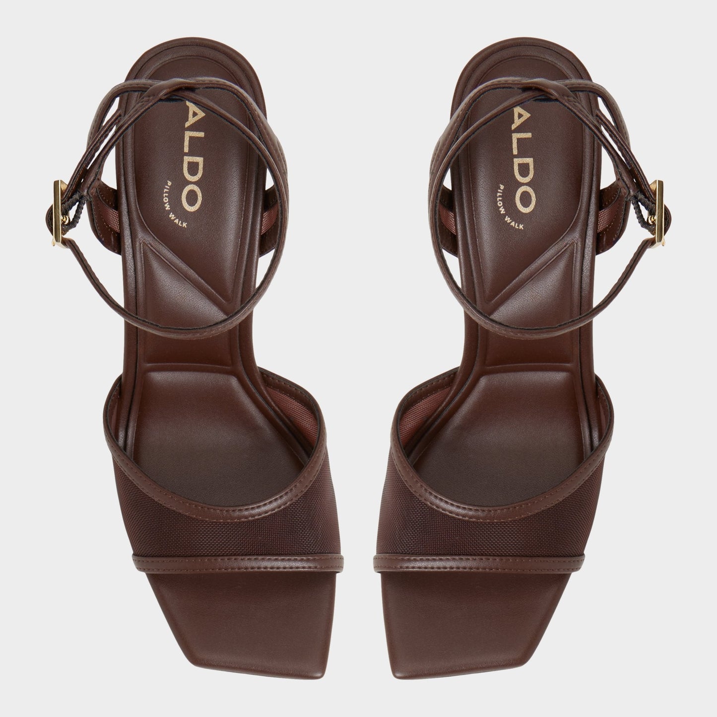 Sharra in Dark Brown - Strappy heeled sandal, Stiletto heel Aldo Dark Brown