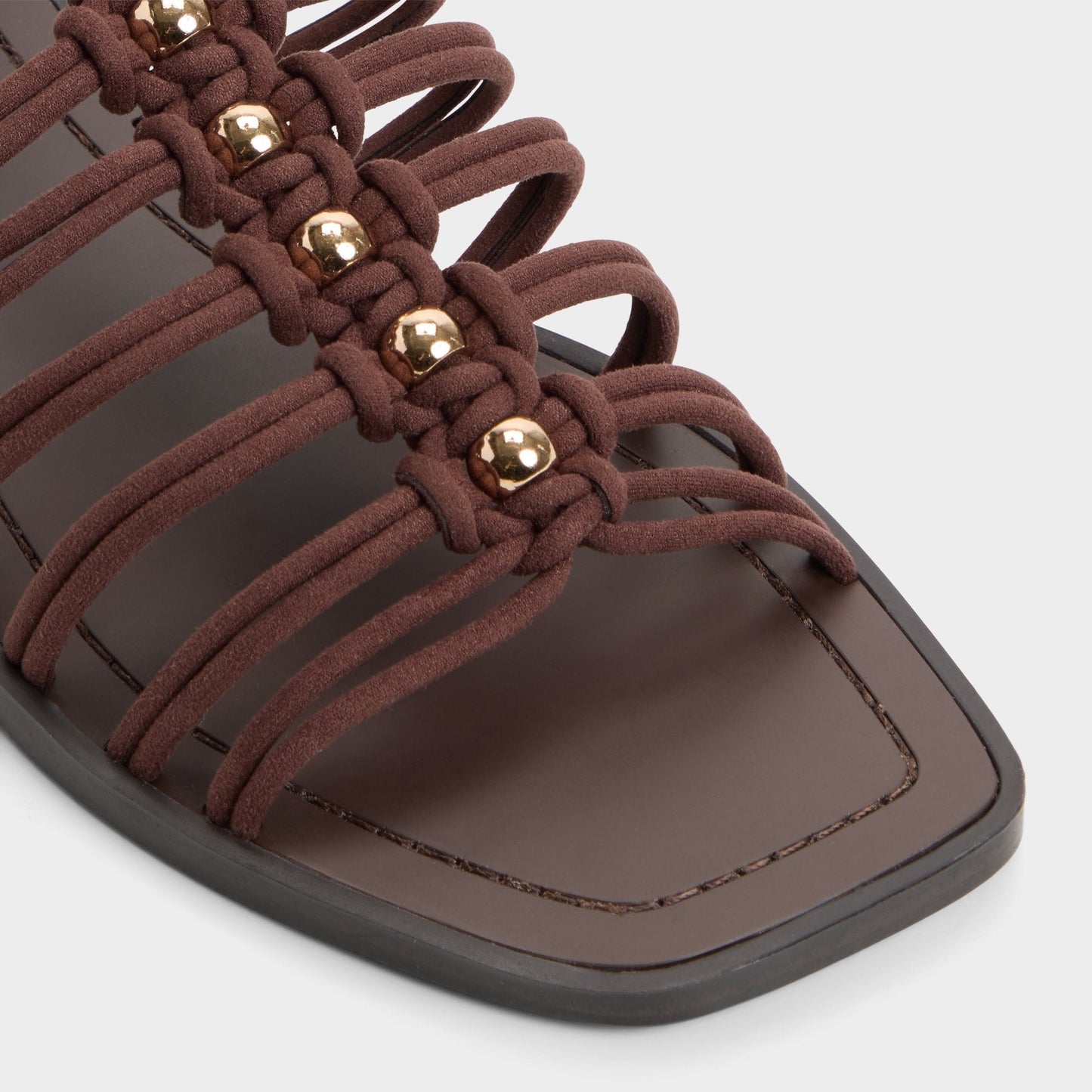 Unoma in Dark Brown - Strappy flat sandal Aldo Dark brown