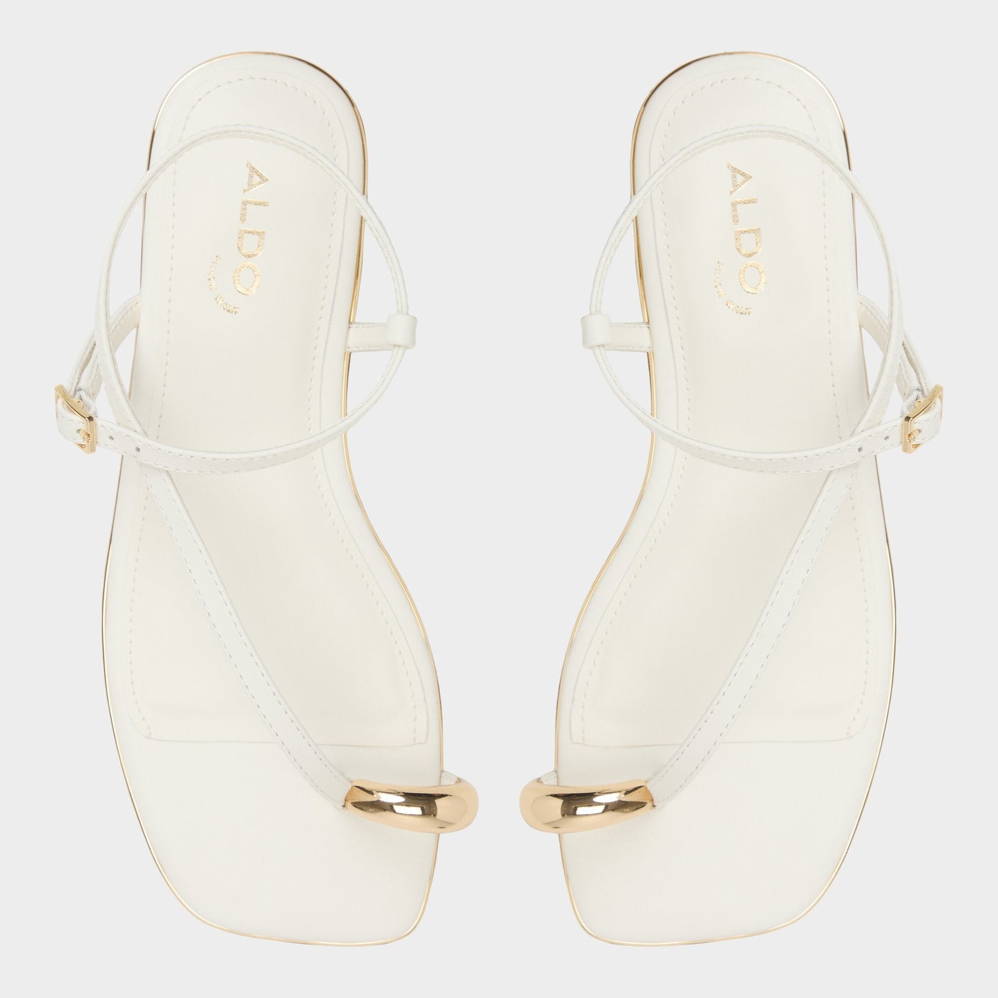 Jomalina White Women's Flats - Strappy flat sandal Aldo White