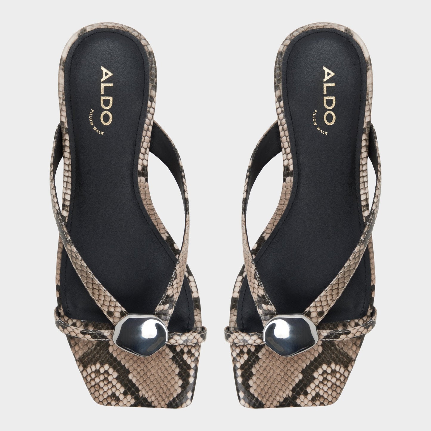 Iliria White/Black Women's Flats - Slide sandal Aldo White/black