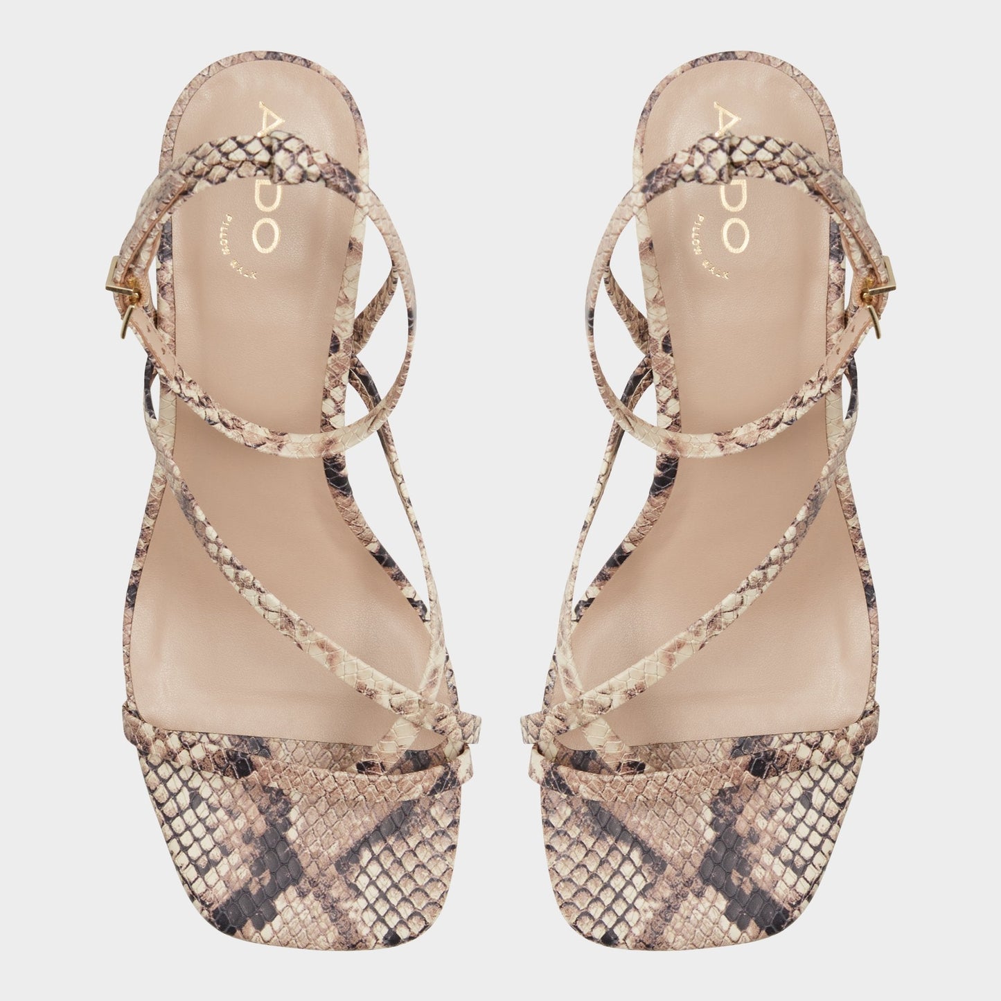 Adrauder in Brown Overflow 13801090 - Strappy block heeled sandal, Block heel Aldo Brown Overflow