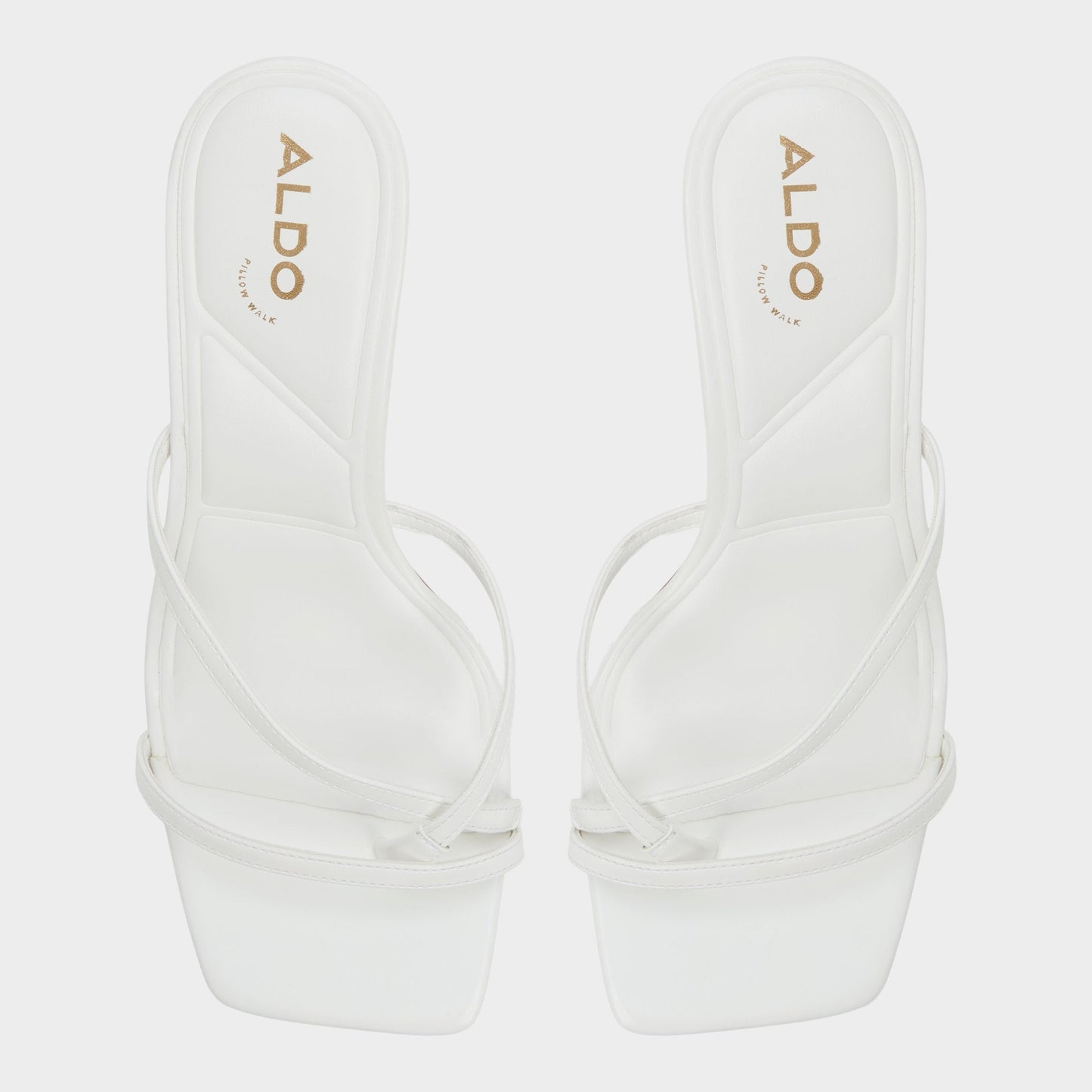 Calypsa White Women's Heeled mules - Strappy heeled sandal, Block heel Aldo White