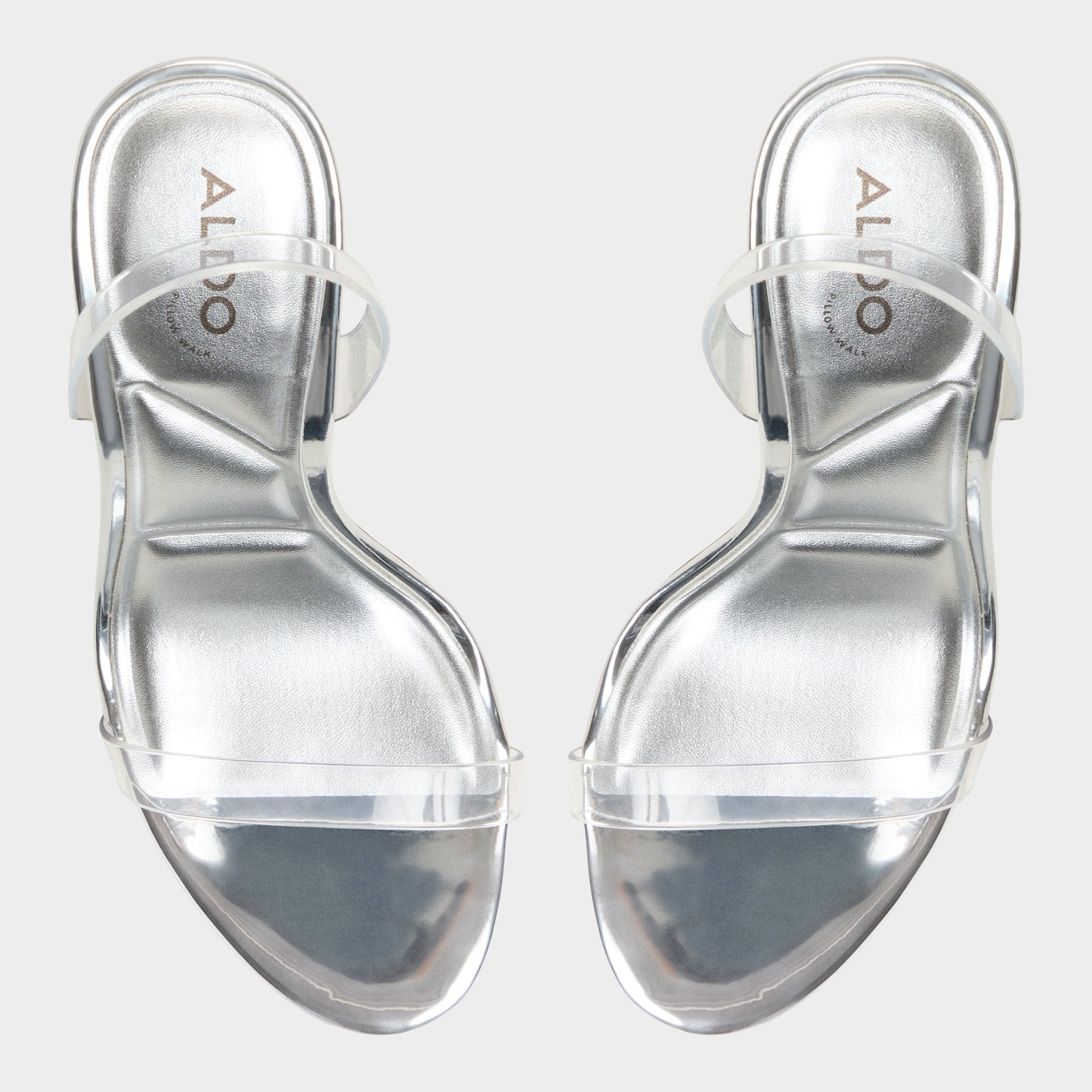 Quinilynn Silver Women's Iridescent metallics - Strappy heeled sandal, Stiletto heel Aldo Silver