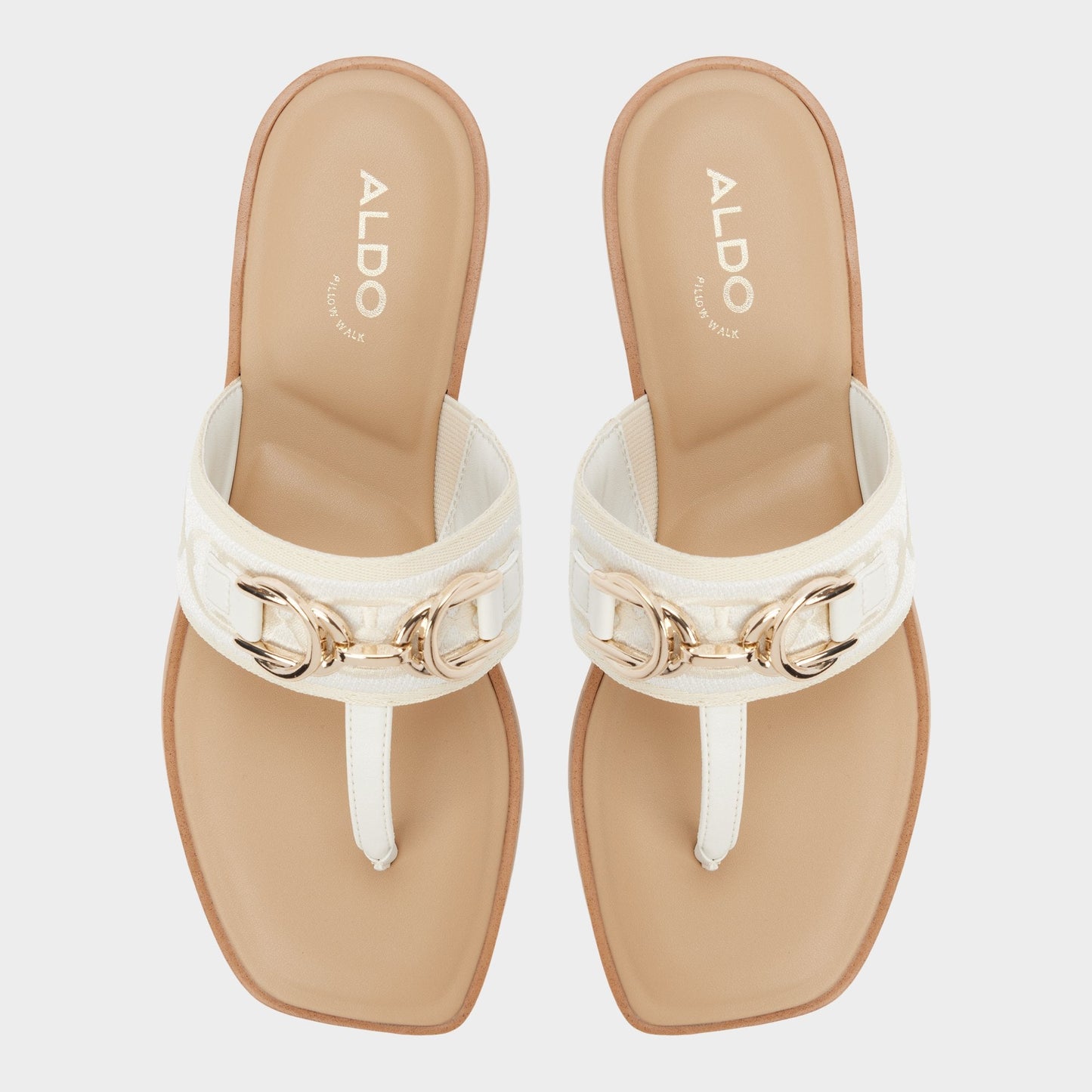 Coralynna in White Bone 14053516 - T-strap sandal Aldo White/Bone