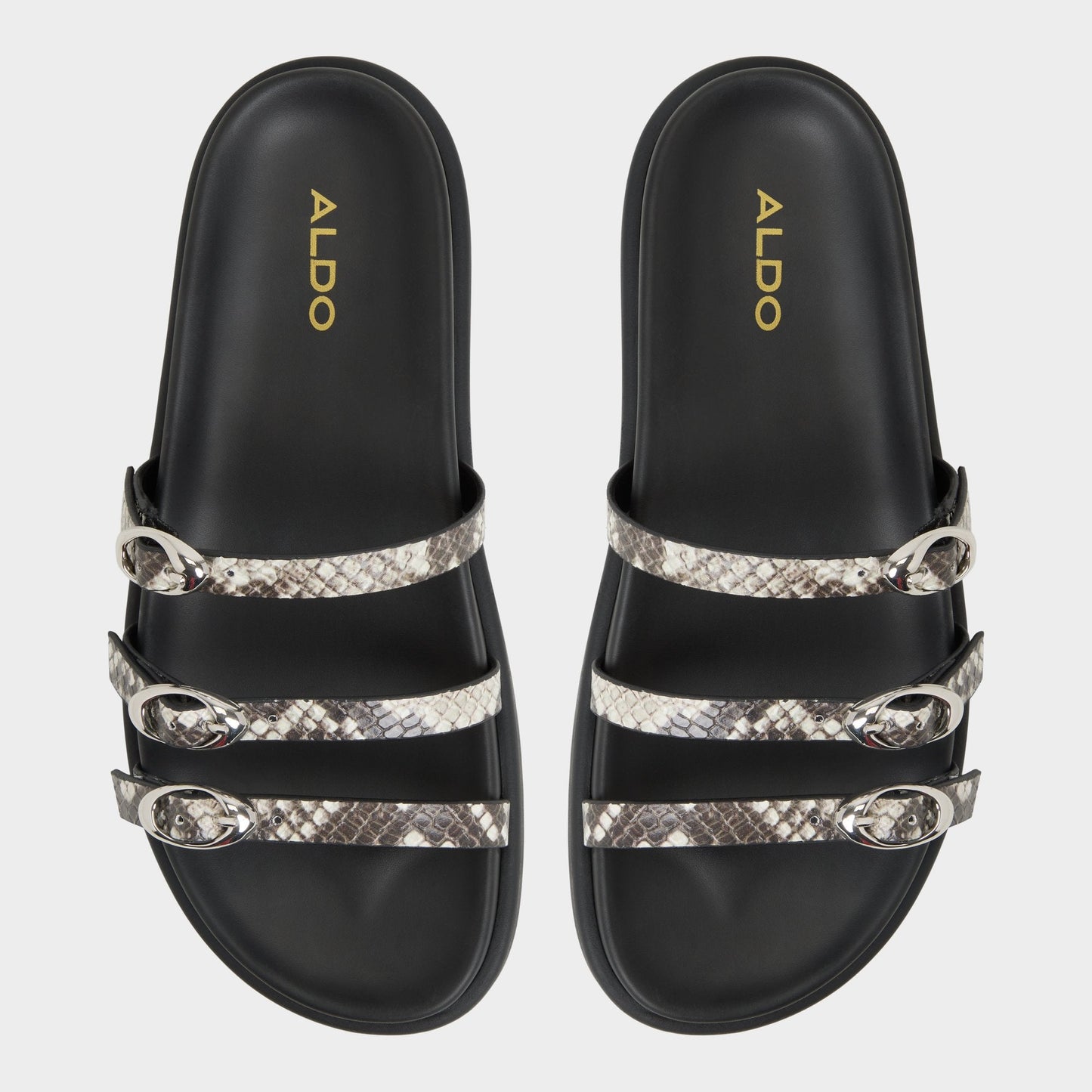 Zephyra White/Black Women's Footbed sandals - Footbed sandal Aldo White/Black