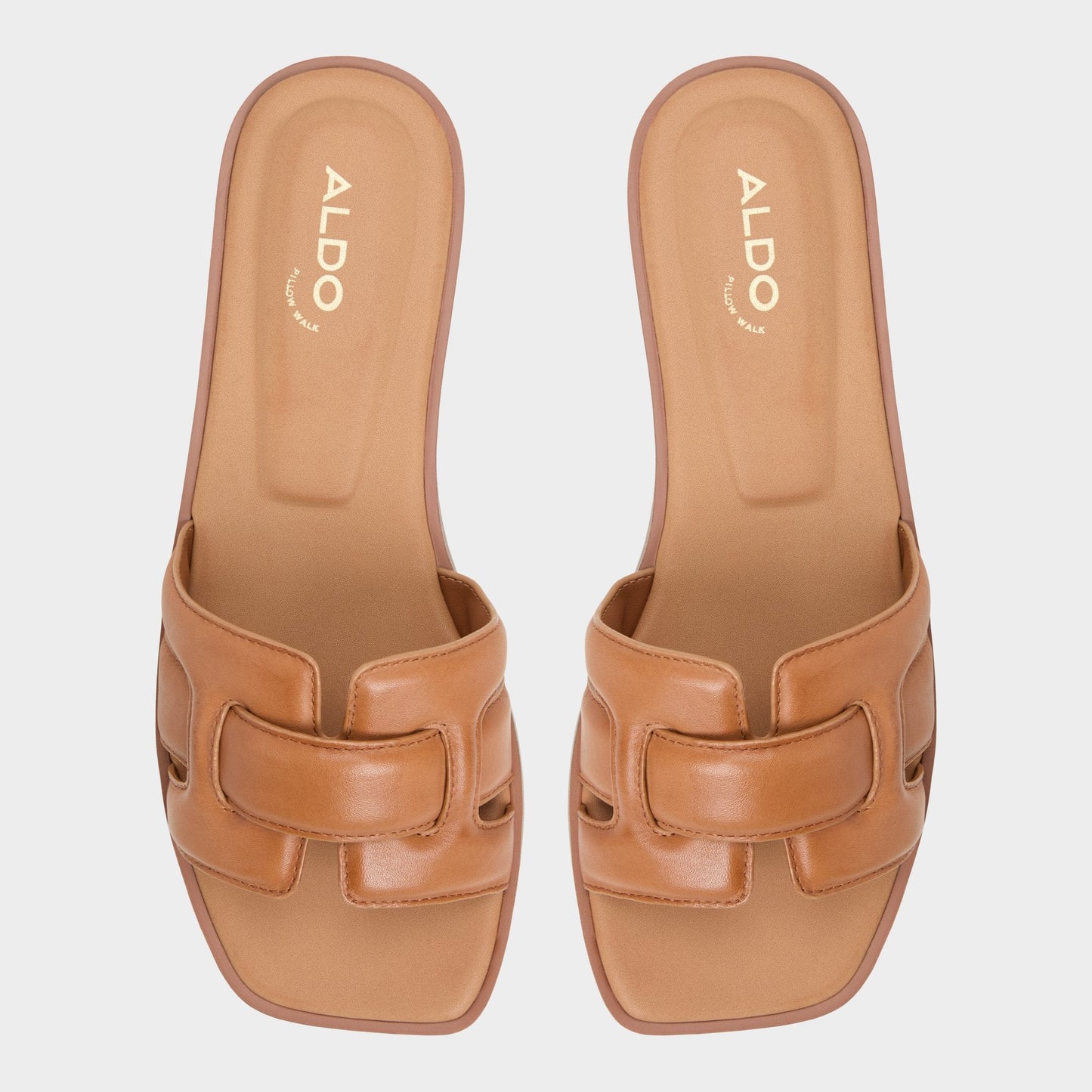 Eleny Medium Brown Women's Flats - Slide sandal Aldo Medium Brown