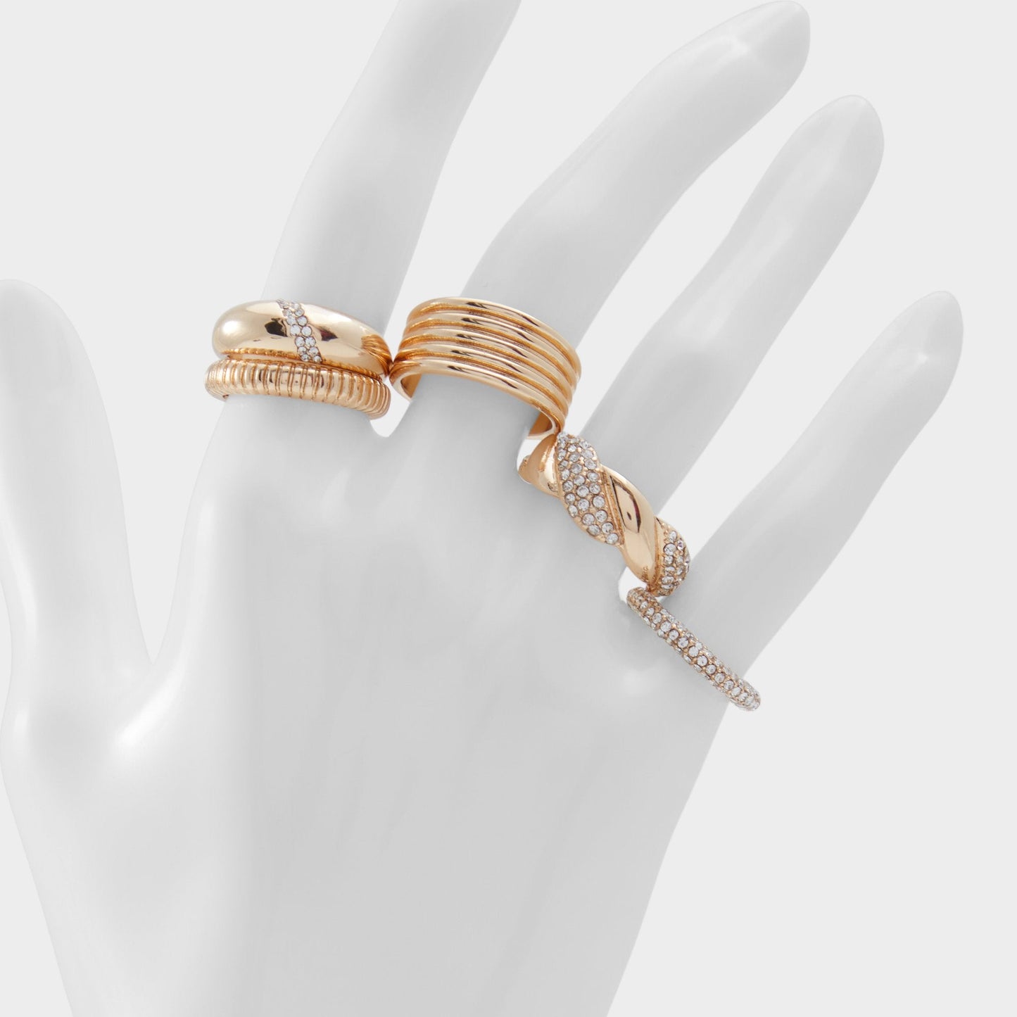 Lovelanguage Gold/Clear Multi Women's Rings - Ring Aldo Gold/Clear Multi