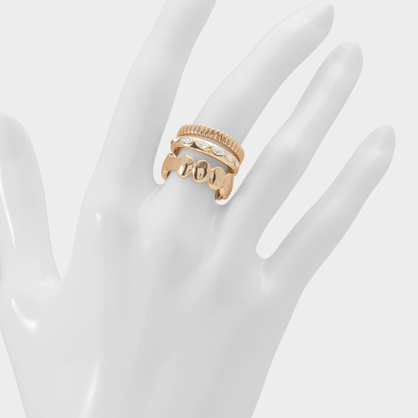 Bublle in Gold Clear Multi - Stackable rings Aldo Gold/clear multi