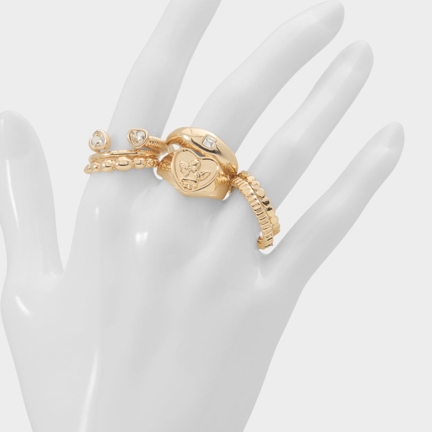 Anngellica in Gold Clear Multi - Multi-finger rings Aldo Gold/Clear Multi