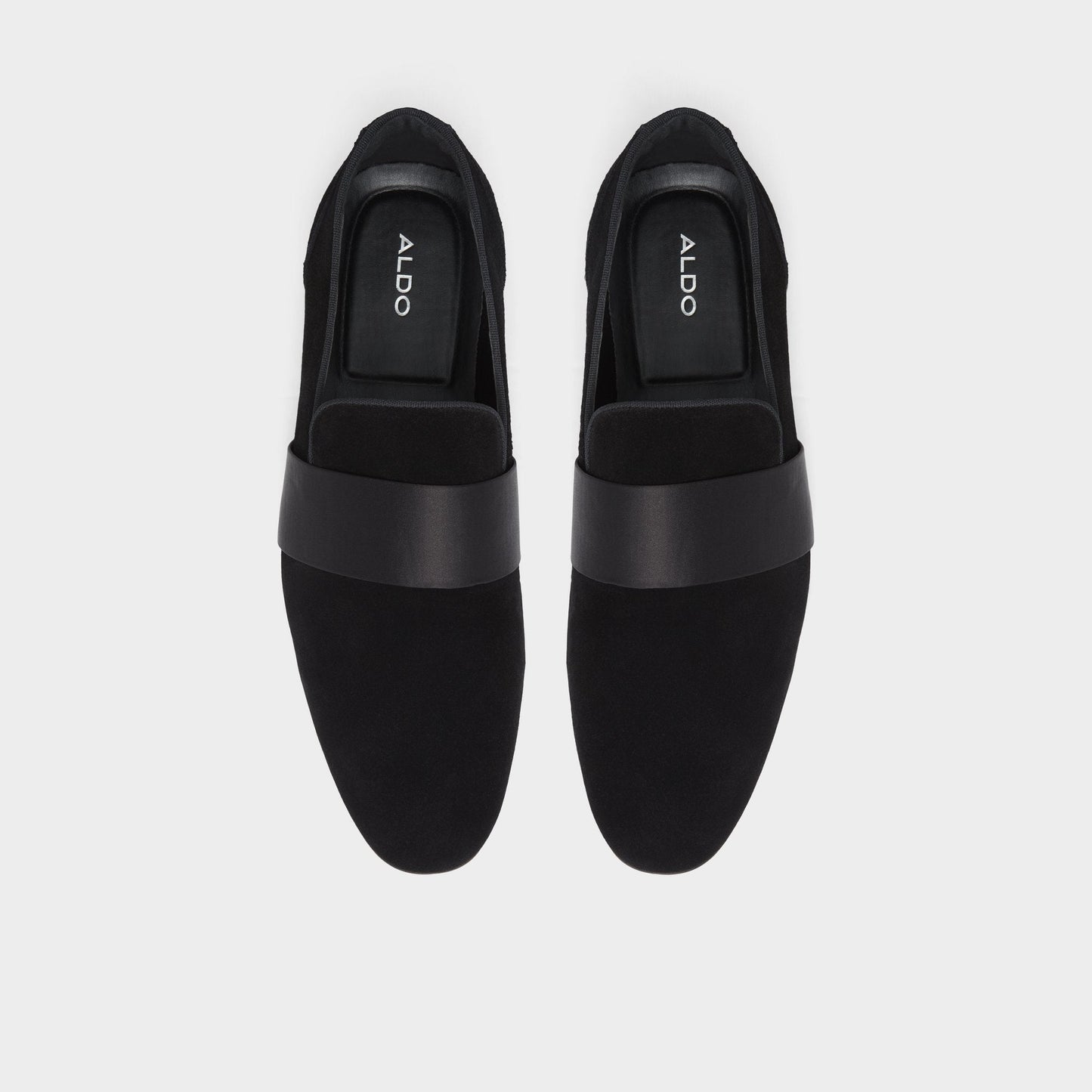 Asaria Open Black Leather Suede Men's Loafers & Slip-Ons - Loafer Aldo Open Black