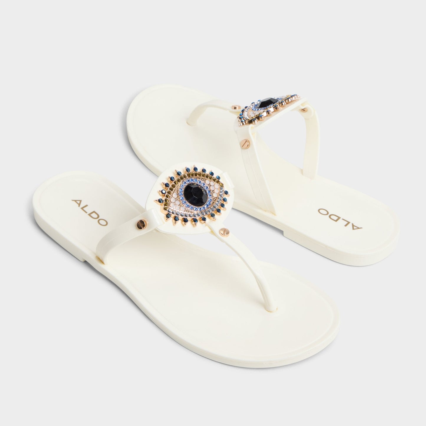 Ebariel White Women's Jelly Sandals & Flip Flops - T-strap sandal Aldo White