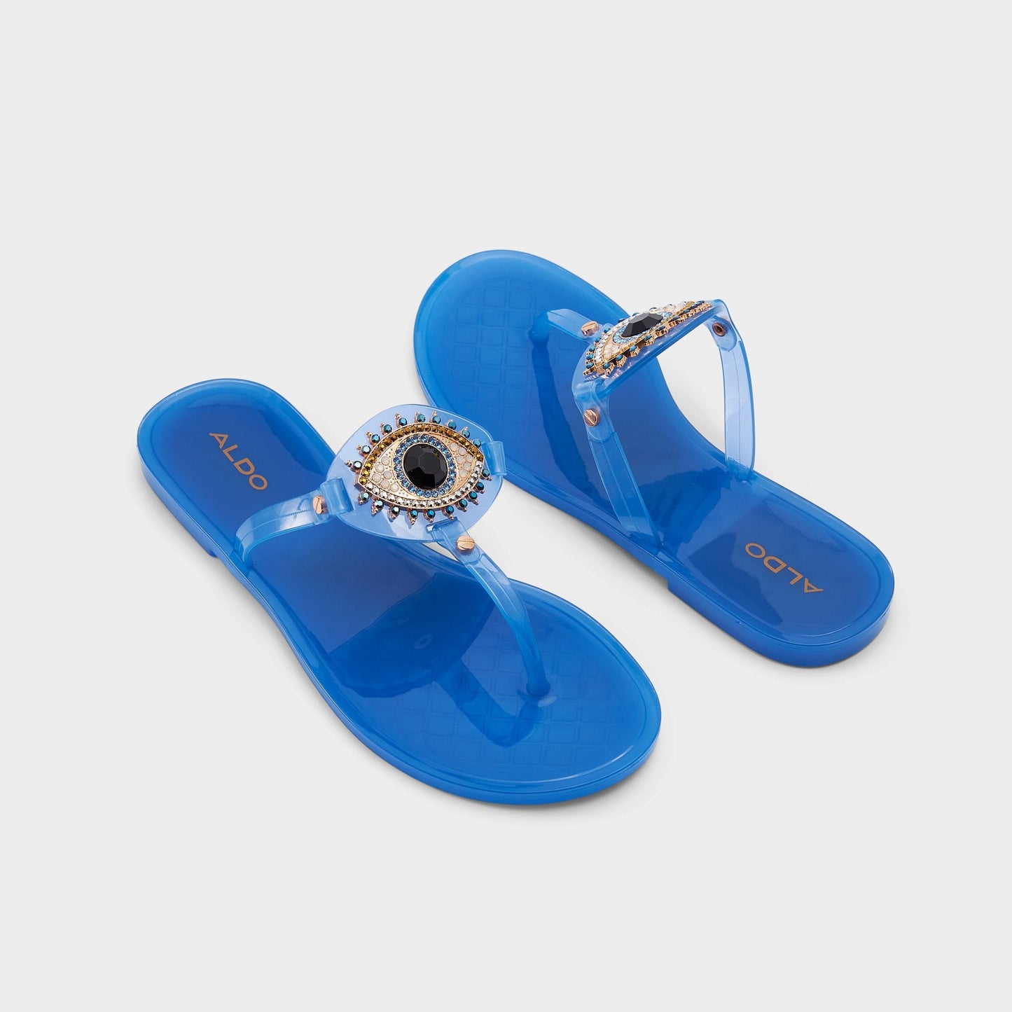 Ebariel Medium Blue Women's Jelly Sandals & Flip Flops - T-strap sandal Aldo Medium Blue