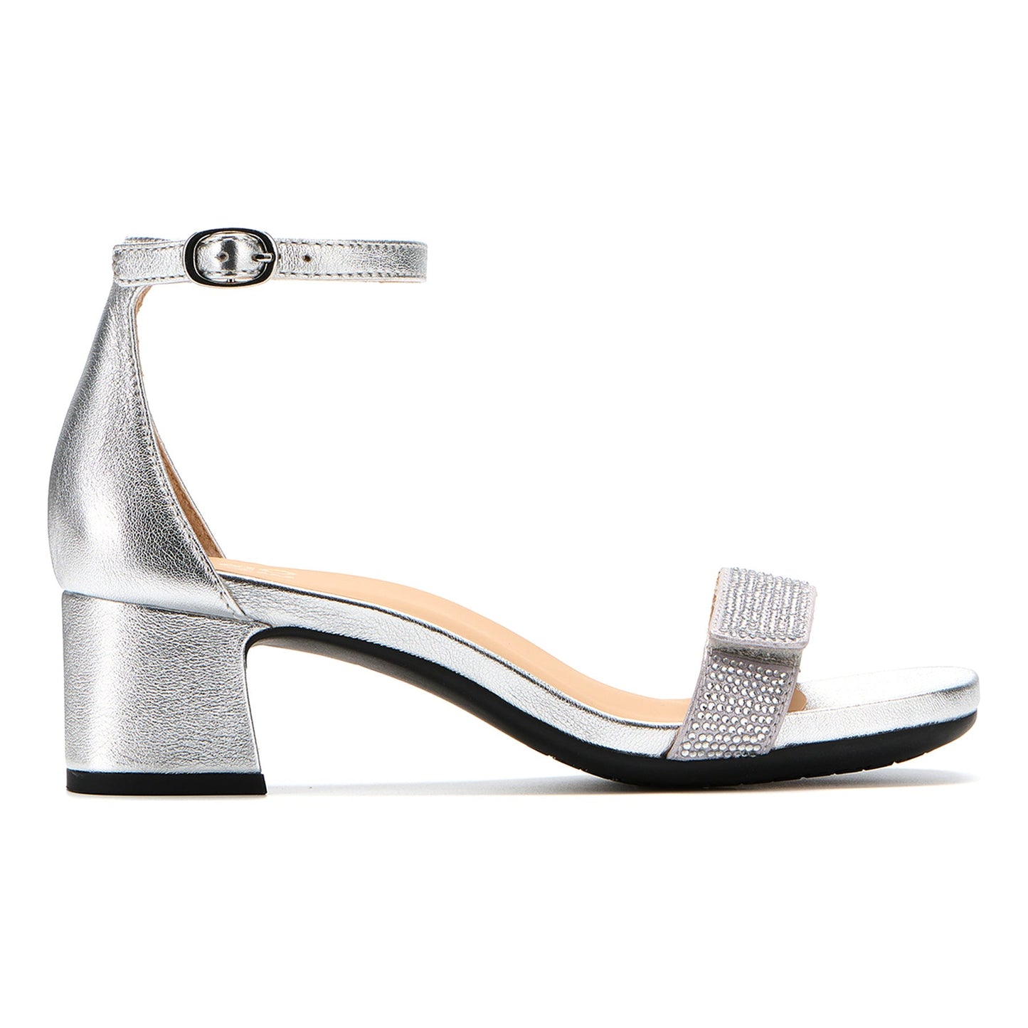 ABEO Footwear Avenue Strap Silver Sparkle