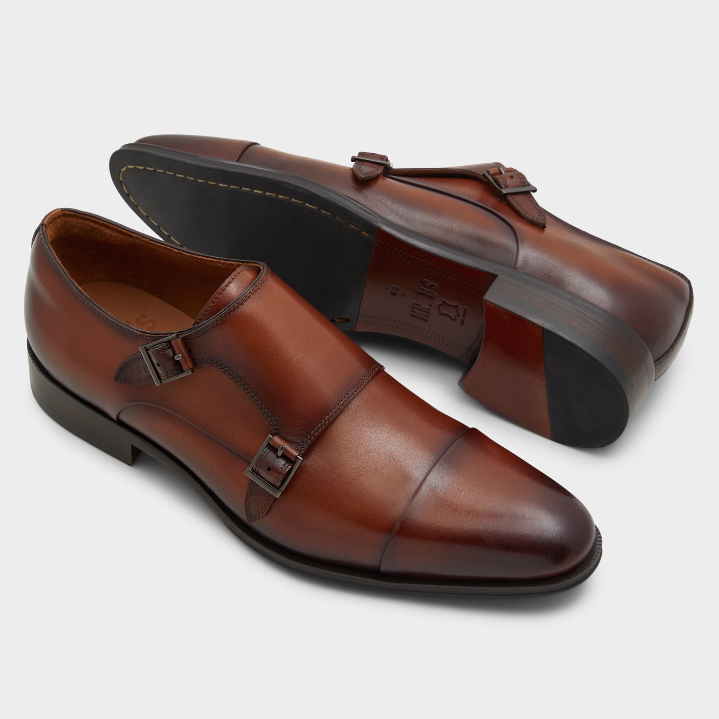 Axwell Cognac Men's Dress Shoes - Monkstrap loafer Aldo Cognac
