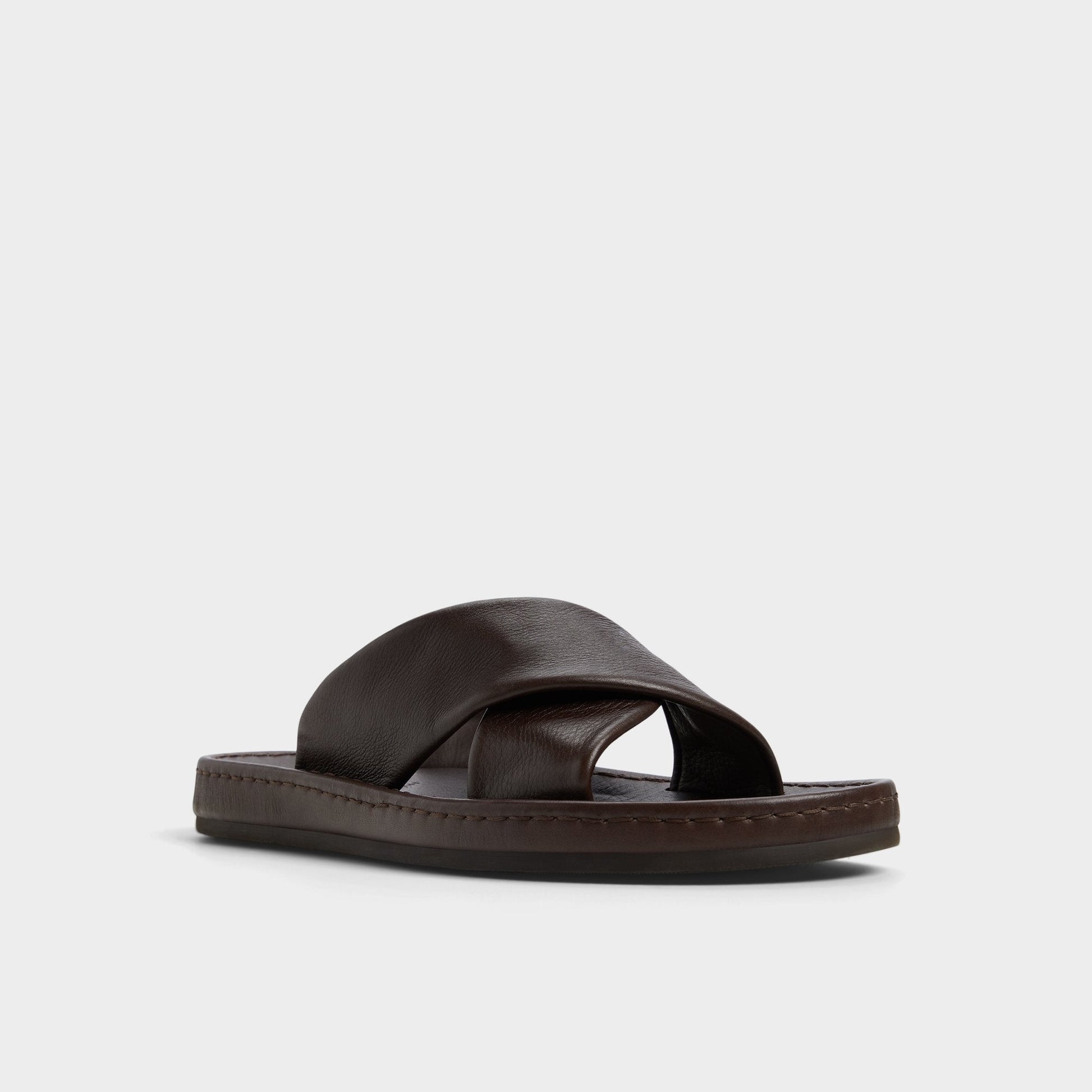 Steele Dark Brown Men's Sandals & Slides - Slide sandal Aldo Dark Brown