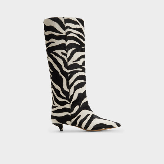 Gabelia in White Black - Knee-high boot, Kitten heel Aldo White/black