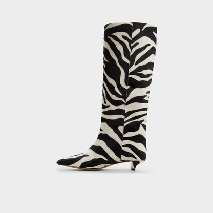 Gabelia in White Black - Knee-high boot, Kitten heel Aldo White/black