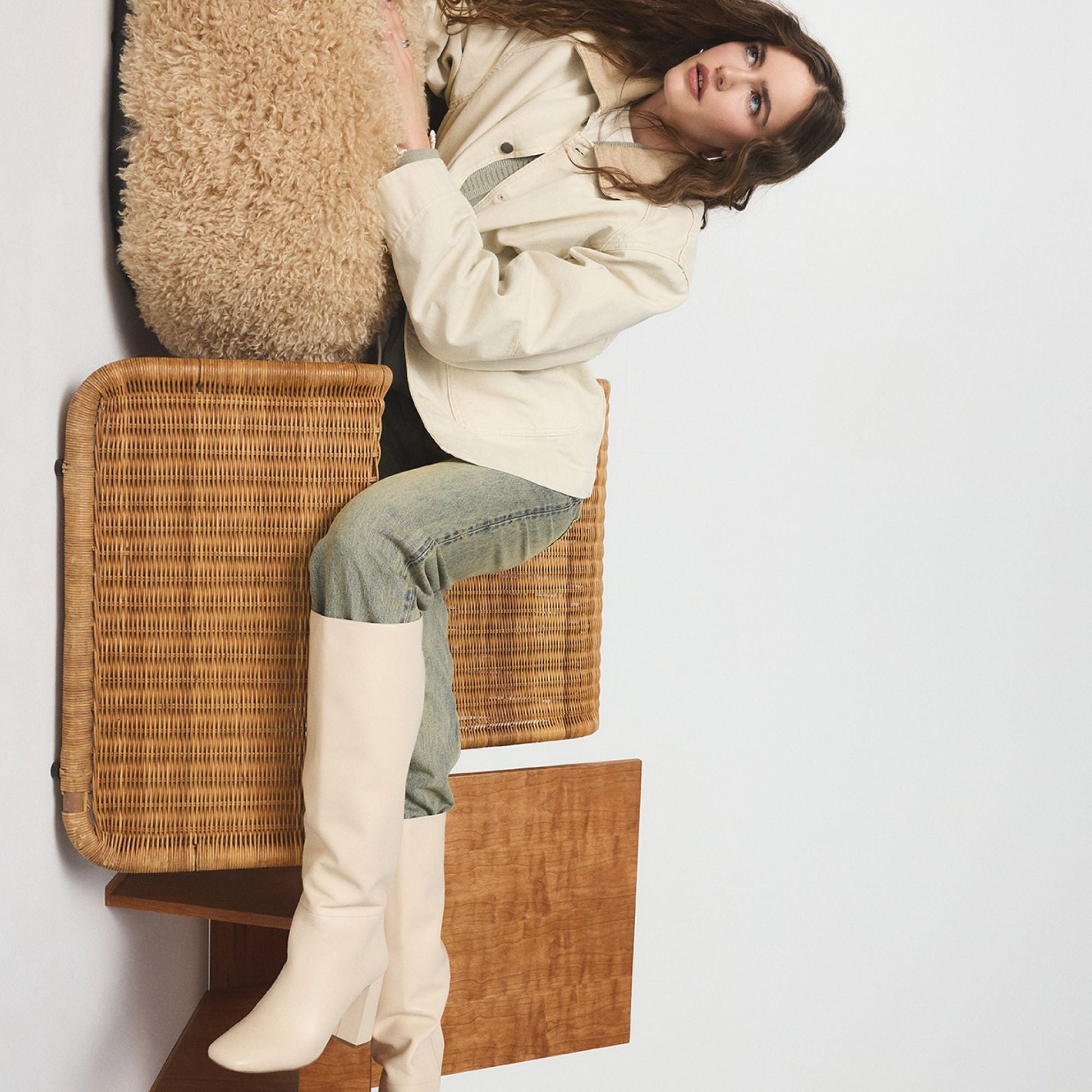 Helana in Cream - Knee-high boot, Block heel Aldo Cream
