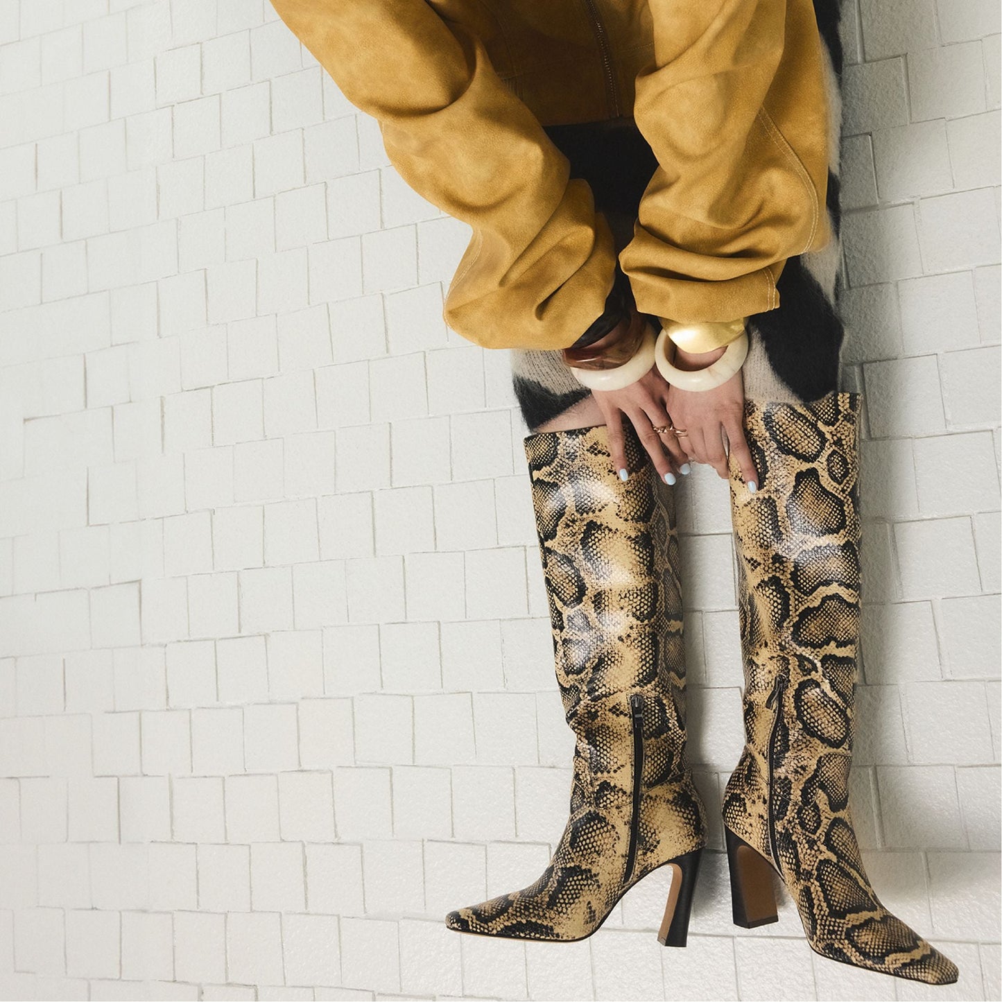 Vivienna in Brown Multi - Knee-high boot, Block heel Aldo Brown multi