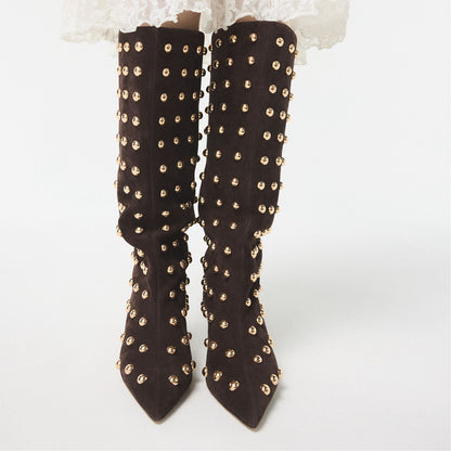 Selora in Medium Brown - Knee-high boot, Stiletto heel Aldo Medium Brown