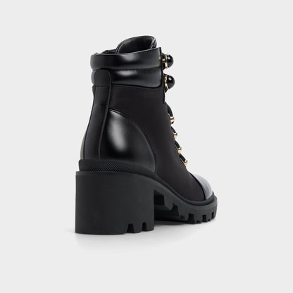 Mariettia in Black - Lace-up boot, Lug sole Aldo Black