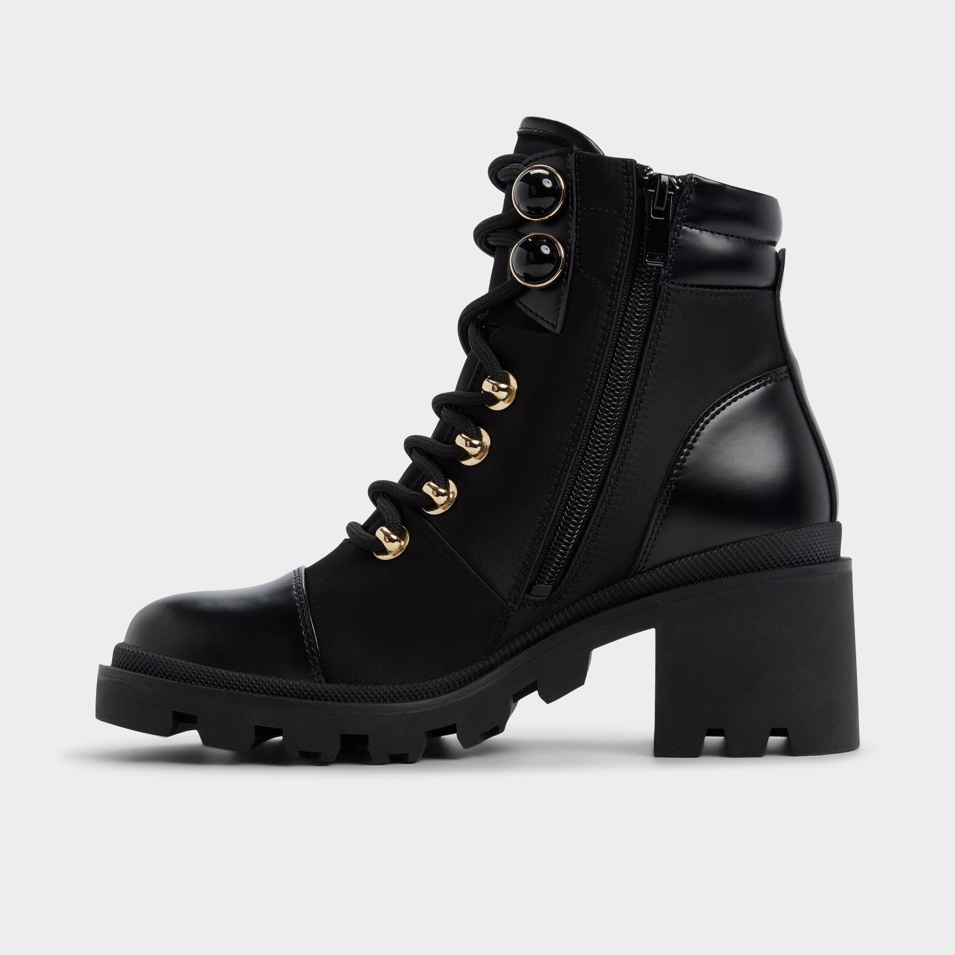 Mariettia in Black - Lace-up boot, Lug sole Aldo Black