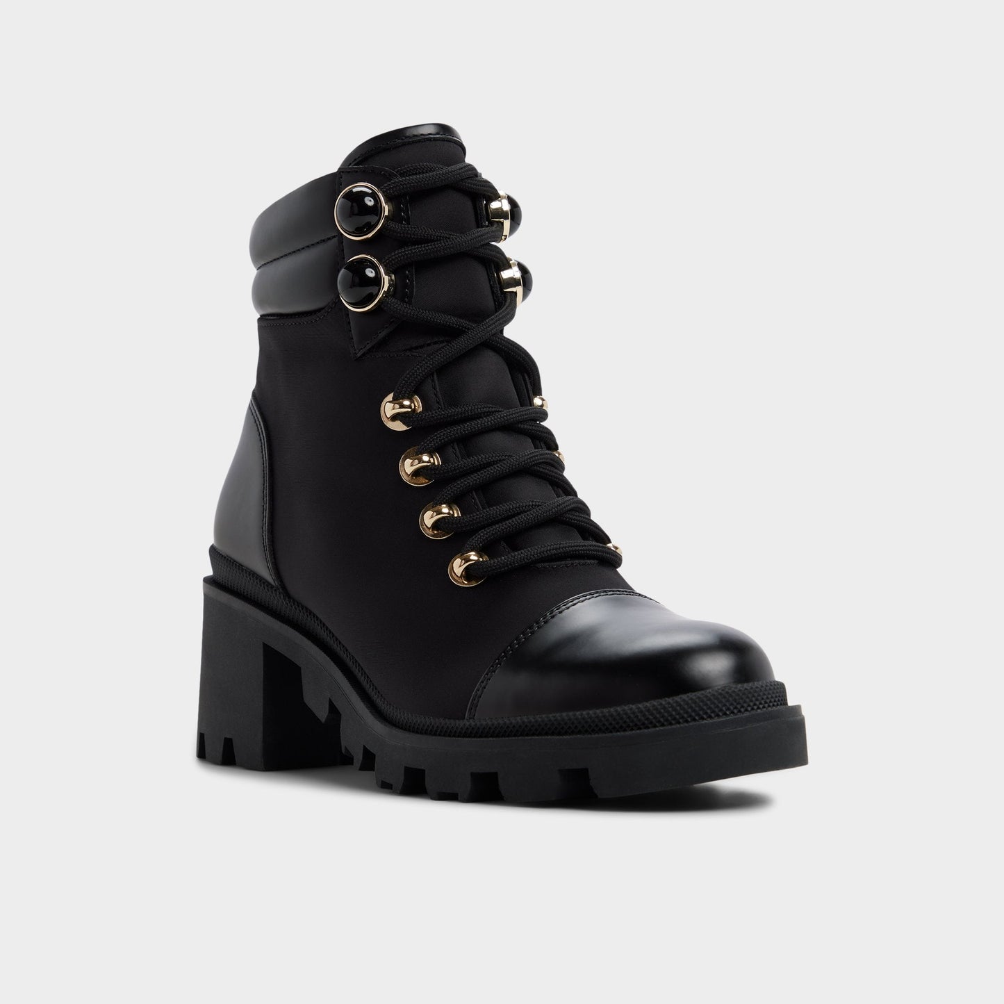 Mariettia in Black - Lace-up boot, Lug sole Aldo Black