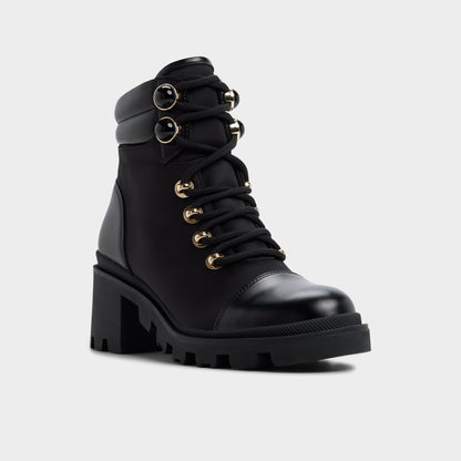 Mariettia in Black - Lace-up boot, Lug sole Aldo Black
