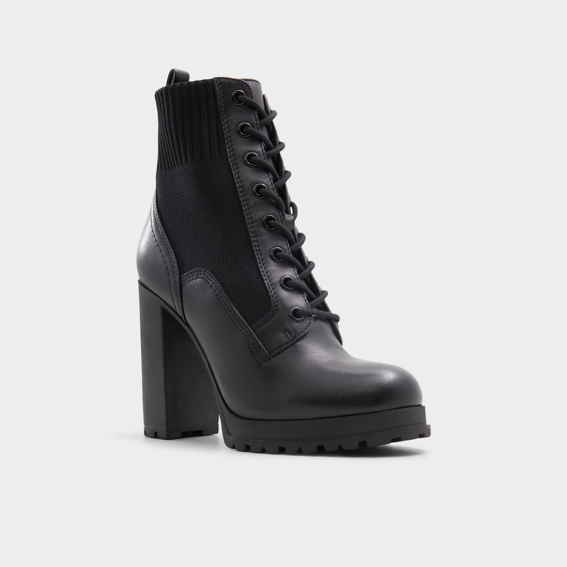 Rebellious Black Women's Combat boots - Combat ankle boot, Lug sole Aldo Black