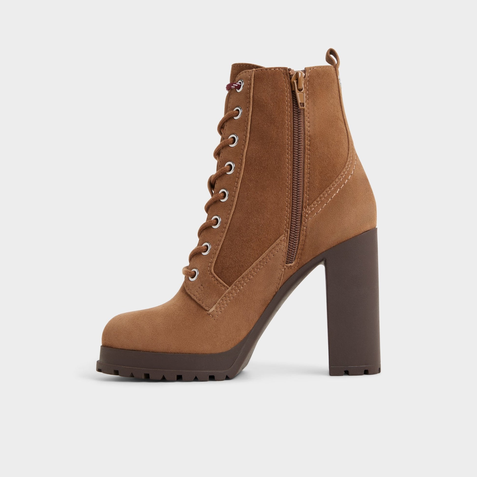 Rebelliously in Light Brown - Combat ankle boot, Lug sole Aldo Light brown