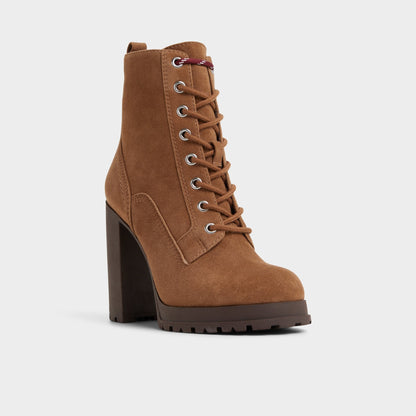 Rebelliously in Light Brown - Combat ankle boot, Lug sole Aldo Light brown