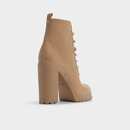 Rebelliously in Medium Beige - Combat ankle boot, Lug sole Aldo Medium Beige