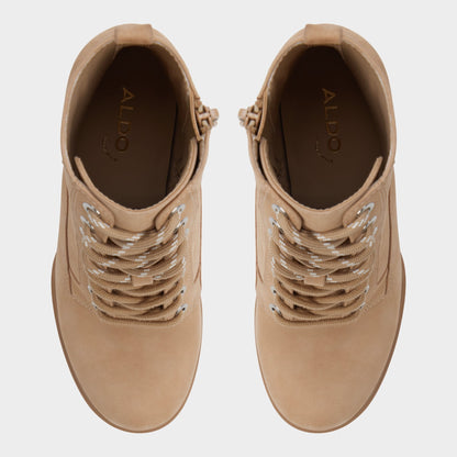 Rebelliously in Medium Beige - Combat ankle boot, Lug sole Aldo Medium Beige