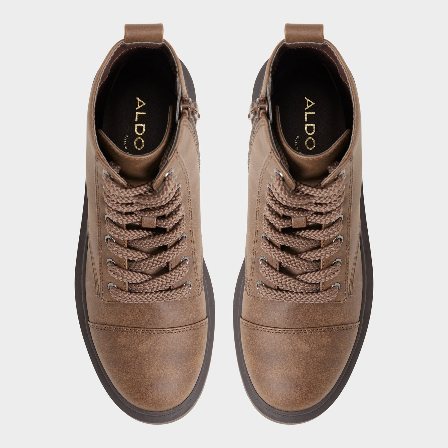 Goer in Medium Brown - Combat ankle boot, Lug sole Aldo Medium brown