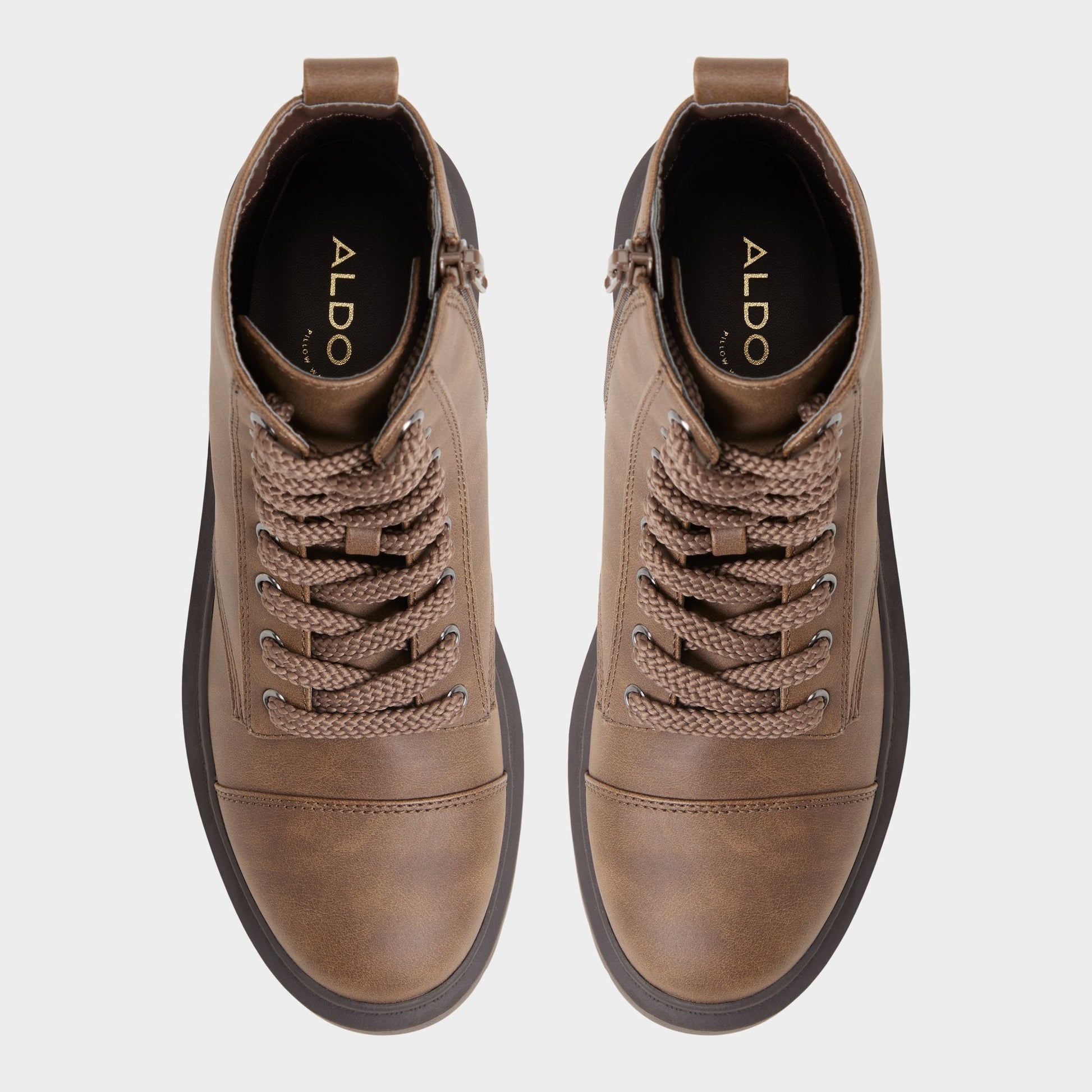 Goer in Medium Brown - Combat ankle boot, Lug sole Aldo Medium brown