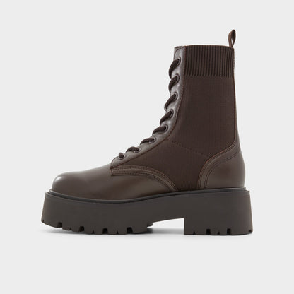 Talaleryknit Brown Overflow Women's Combat boots - Combat ankle boot, Brown Aldo Brown Overflow