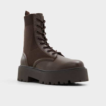 Talaleryknit Brown Overflow Women's Combat boots - Combat ankle boot, Brown Aldo Brown Overflow