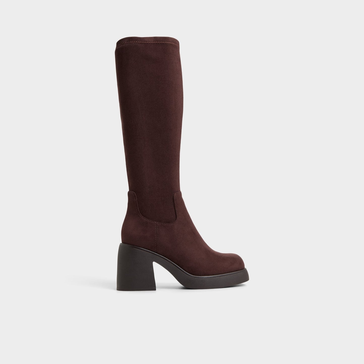 Auster in Dark Brown - Knee-high boot, Platform Aldo Dark Brown