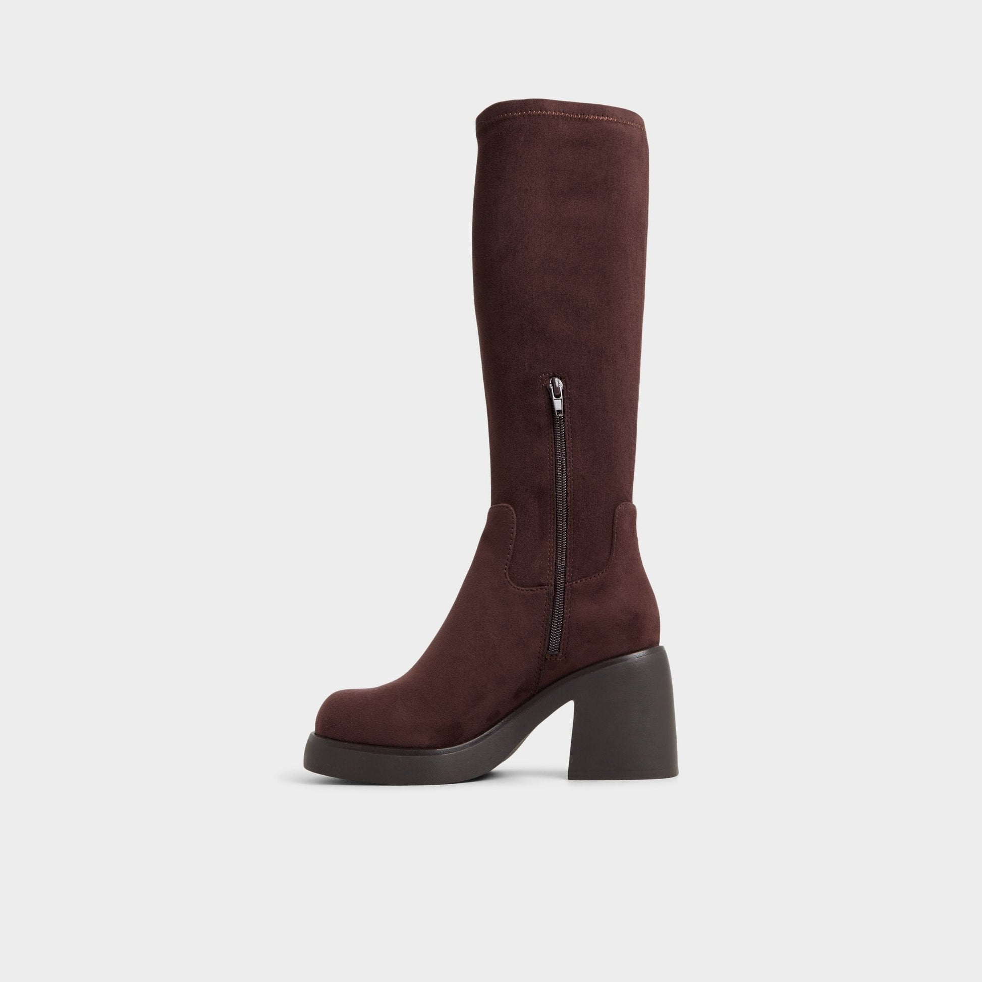 Auster in Dark Brown - Knee-high boot, Platform Aldo Dark Brown