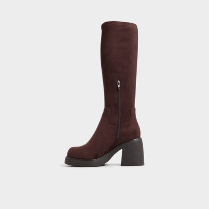Auster in Dark Brown - Knee-high boot, Platform Aldo Dark Brown