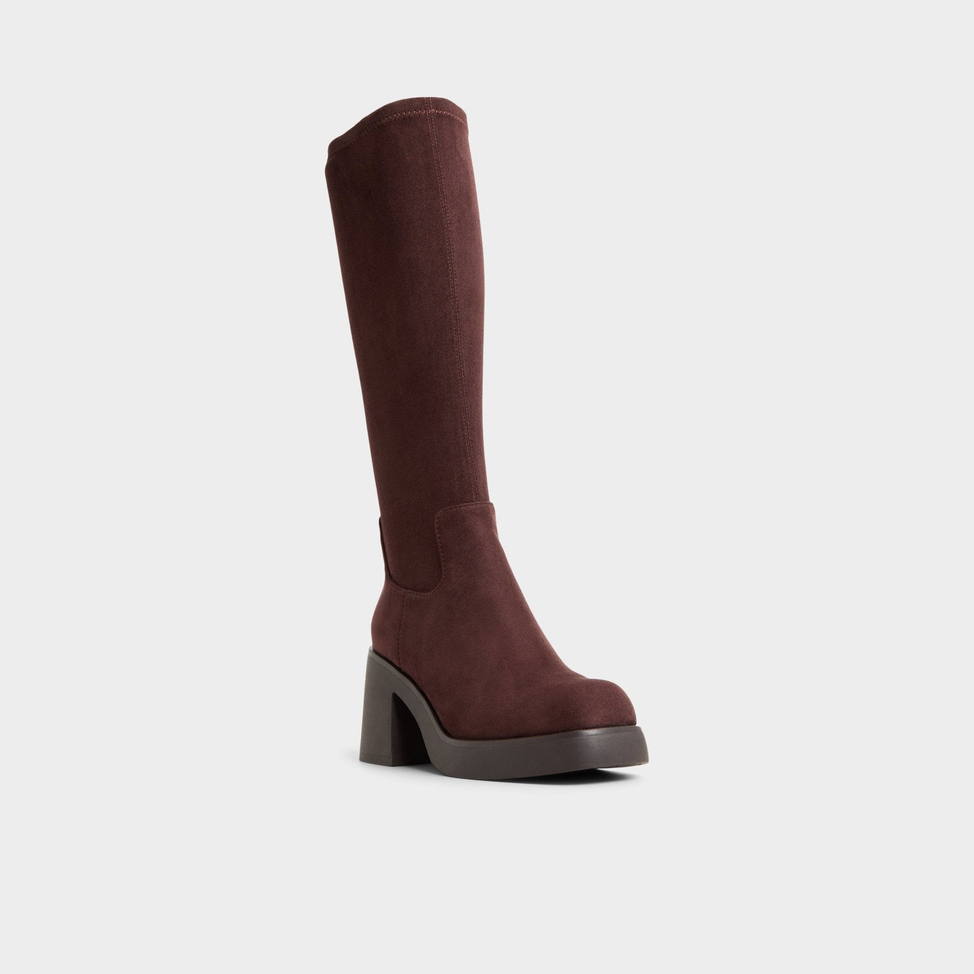 Auster in Dark Brown - Knee-high boot, Platform Aldo Dark Brown