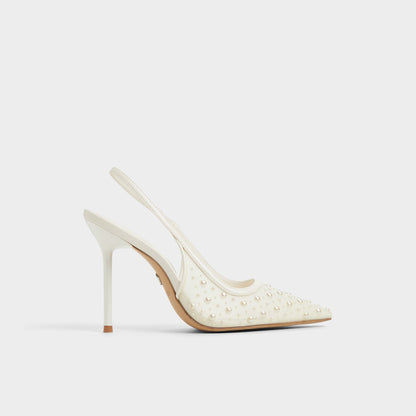 Pearlescent Other White Textile Mesh Women's Slingbacks - Slingback heel Aldo Other White
